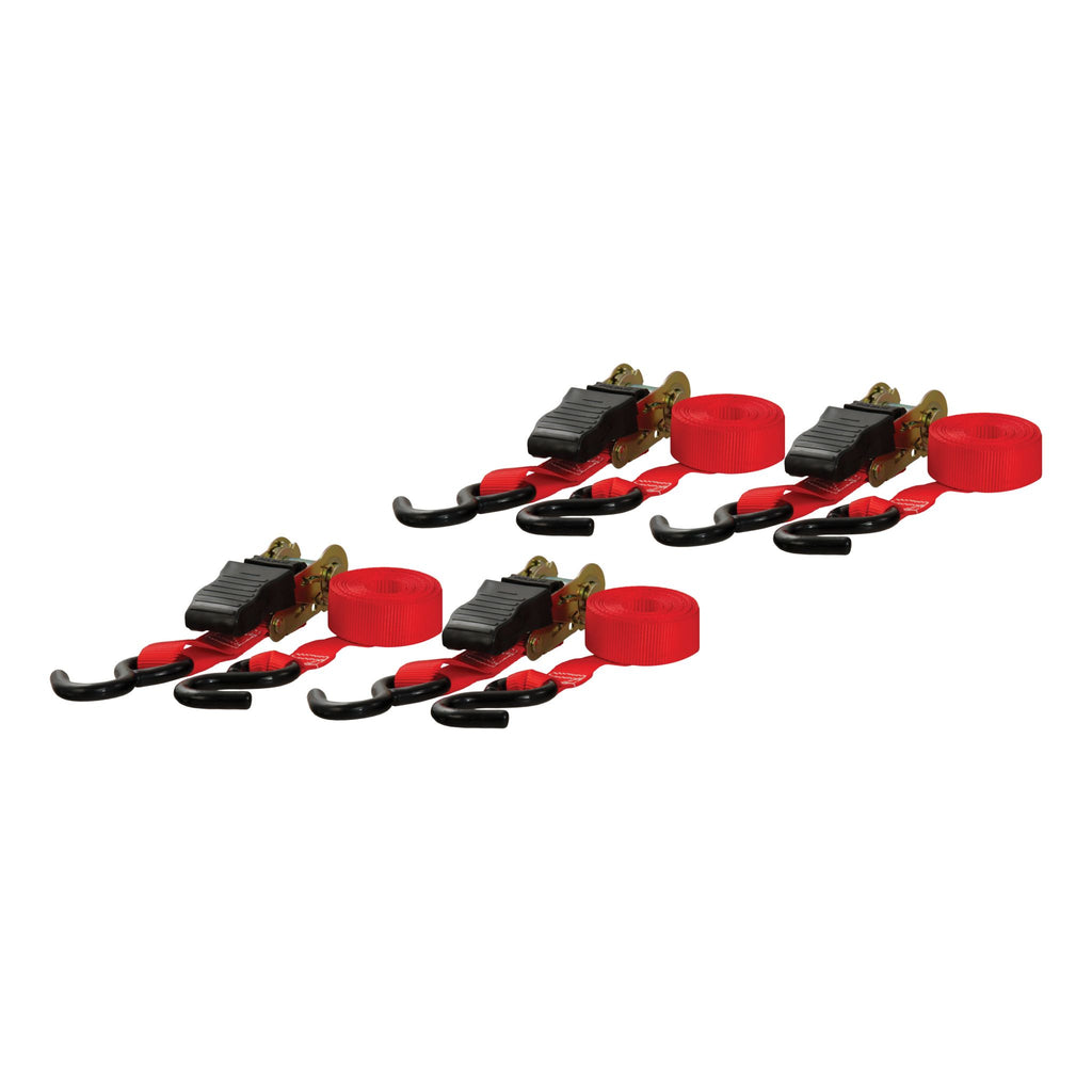 16' Red Cargo Straps with S-Hooks (500 lbs 4-Pack)
