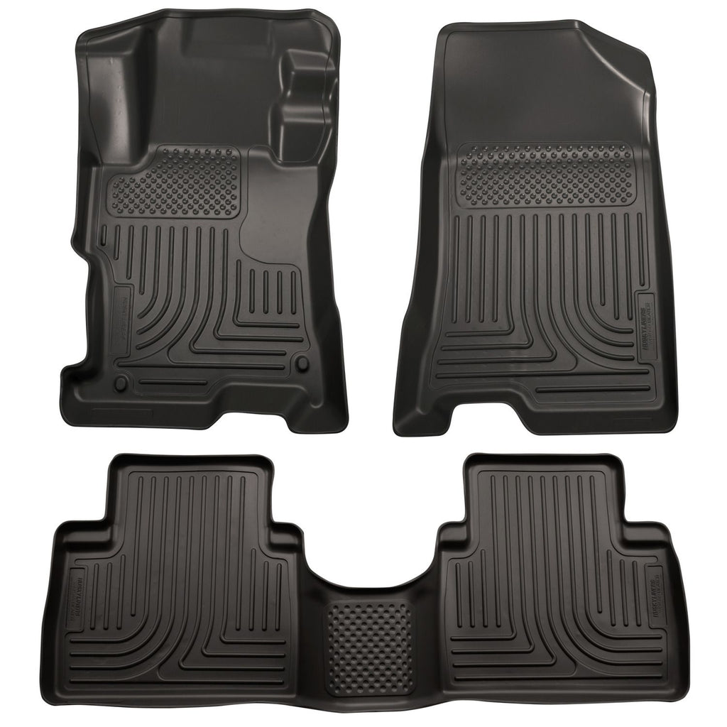 Husky Liners 98401 | Husky Liners Front & 2nd Seat Floor Liners, Fits 08-12 ACCORD 4-DOOR FRONT AND SECOND SEAT LINER BLACK
