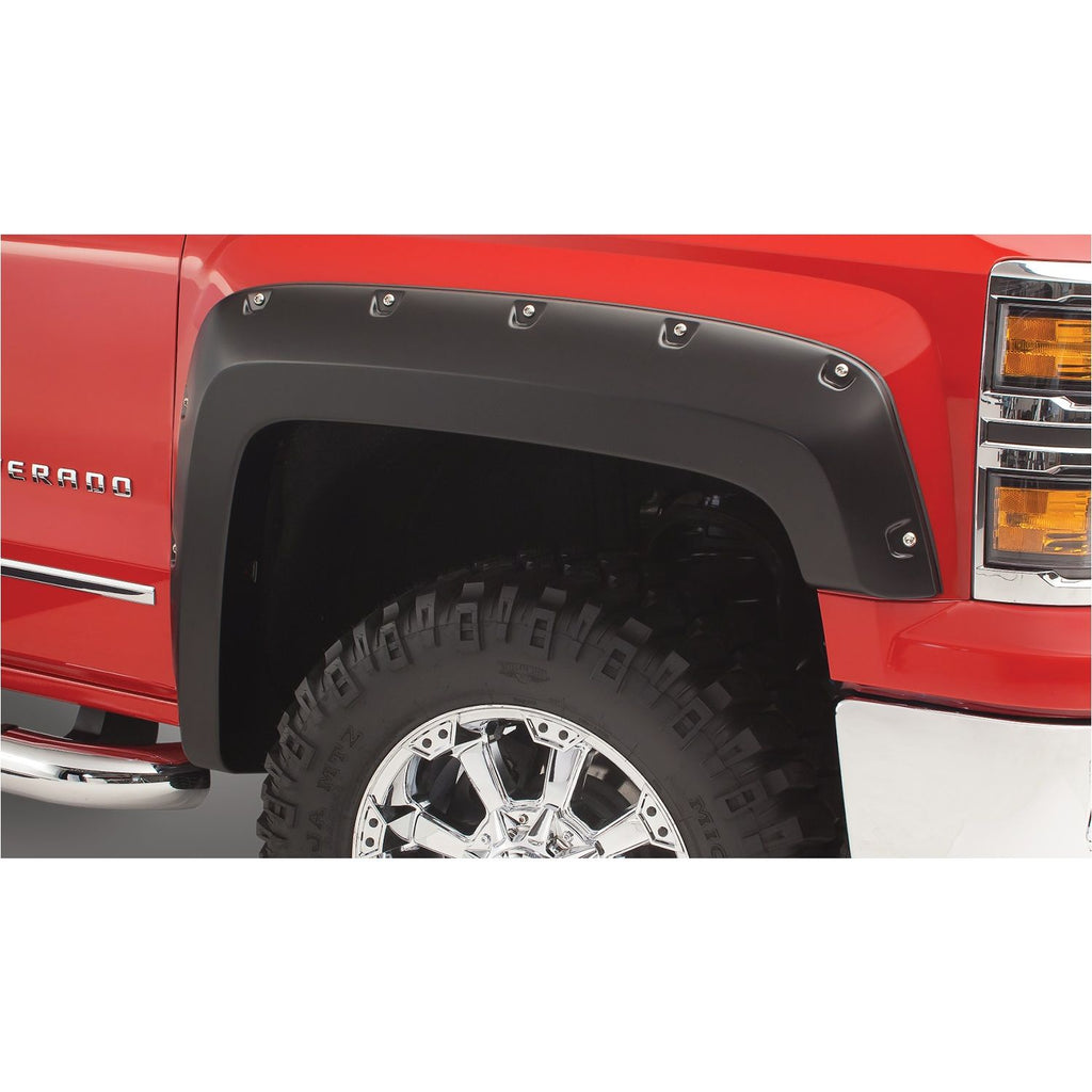 Bushwacker 60902-07 Black Pocket/Rivet Style Textured Finish 4-Piece Fender Flare Set for 1986-1995 Suzuki Samurai