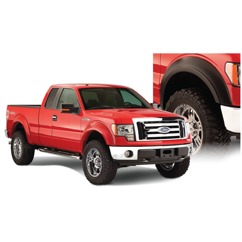 Bushwacker 20926-02 Black Extend-A-Fender Style Smooth Finish 4-Piece Fender Flare Set for 2009-2014 Ford F-150 (Excludes Raptor)