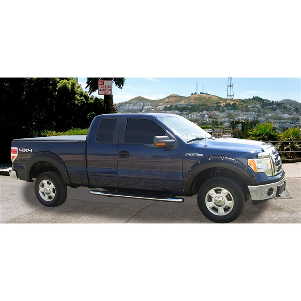 Stampede 8422-2 Black Ruff Riderz Smooth Finish 4-Piece Fender Flare for 2009-2014 Ford F-150 | Fits 67.0/78.8/97.4 In. Bed