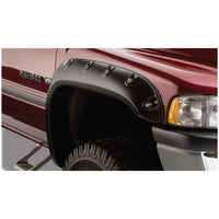 Bushwacker 50029-02 Black Pocket/Rivet Style Smooth Finish Front Fender Flares for 1994-2001 Dodge Ram 1500; 1994-2002 Ram 2500 3500