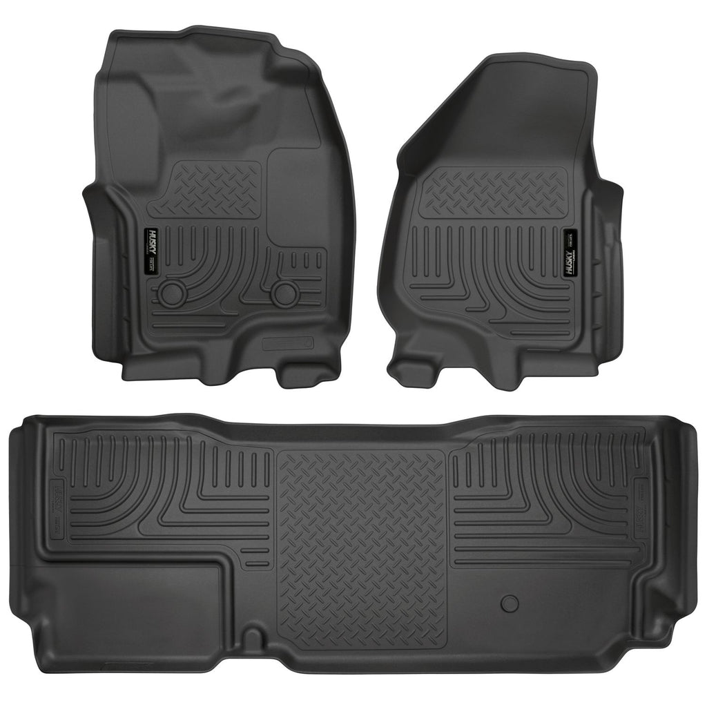 Husky Liners 99721 | Husky Liners Front & 2nd Seat Floor Liners (Footwell Coverage), Fits 12-16 F250/F350/F450 SUPER DUTY SUPER CAB(W/O MAN TRANSFER) FRONT/2ND SEAT FLOOR LINERS BLACK