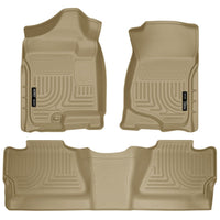 Husky Liners 98203 | Husky Liners Front & 2nd Seat Floor Liners (Footwell Coverage), Fits 07-13 SILVERADO/SIERRA 1500/07-14 2500/3500 CREW(NOT W/MANUAL SHIFTER)FRONT & 2ND SEAT FLR LINERS TA