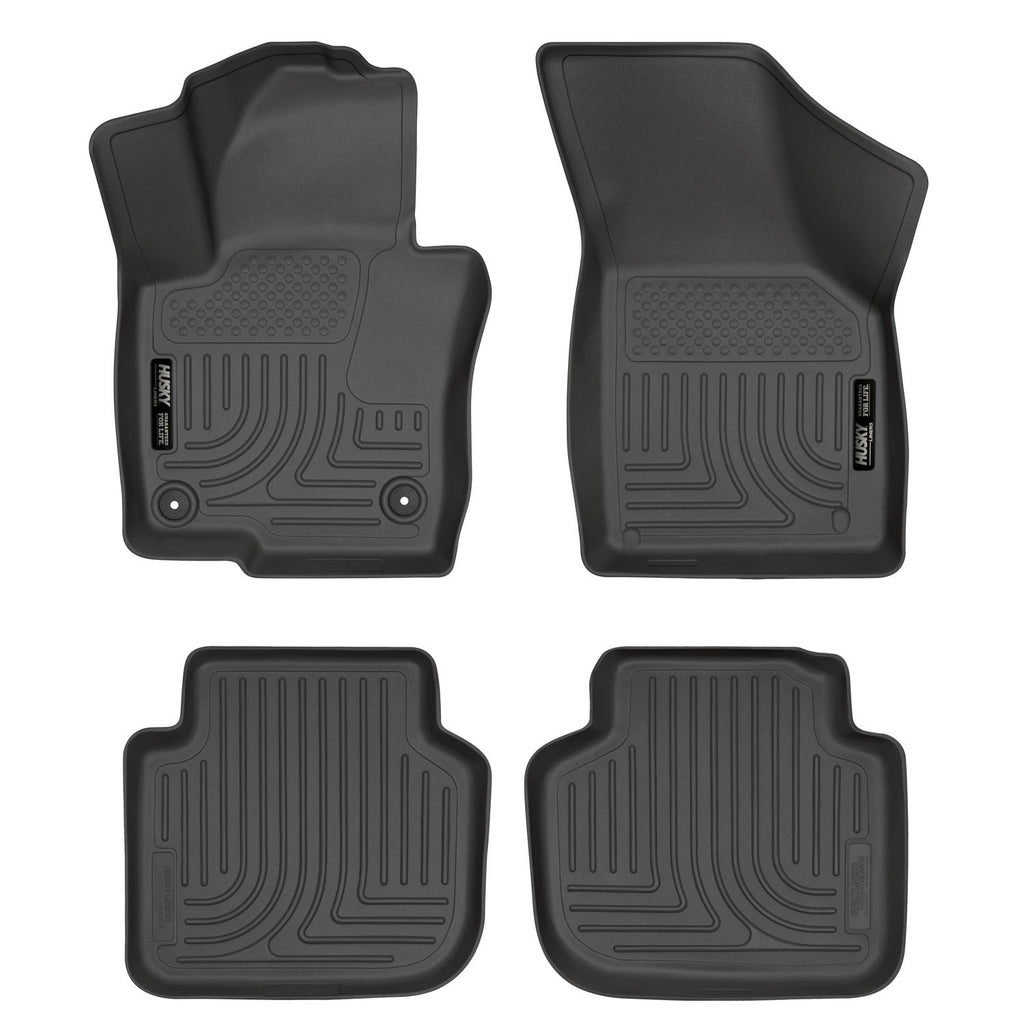 Husky Liners 98681 | Husky Liners Front & 2nd Seat Floor Liners, Fits 12-15 PASSAT CUSTOM MOLDED FRONT & 2ND SEAT FLOOR LINERS BLACK