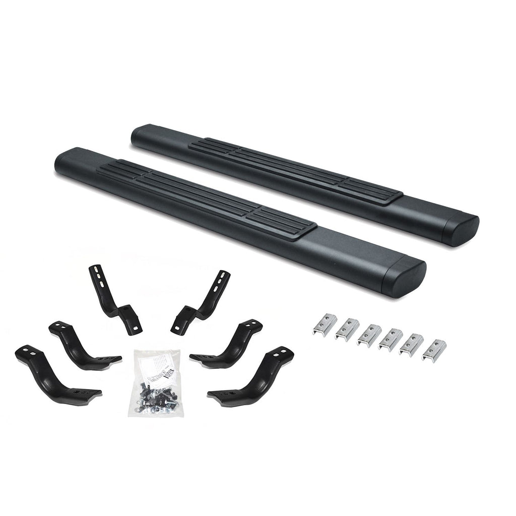 Go Rhino - 686441552T - 6in OE Xtreme Textured Black SideSteps Kit - 52in Long bars + Brackets