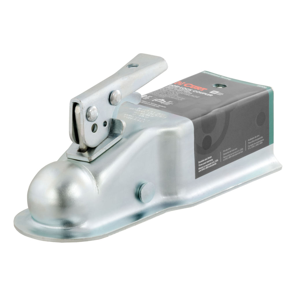 2" Straight-Tongue Coupler with Posi-Lock (3" Channel 5000 lbs Zinc)