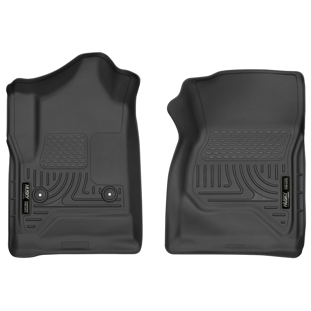 Husky Liners 18241 | Husky Liners Front Floor Liners, Fits 14-18 SILVERADO/SIERRA 1500 STD CAB FRONT FLOOR LINERS WEATHERBEATER BLACK