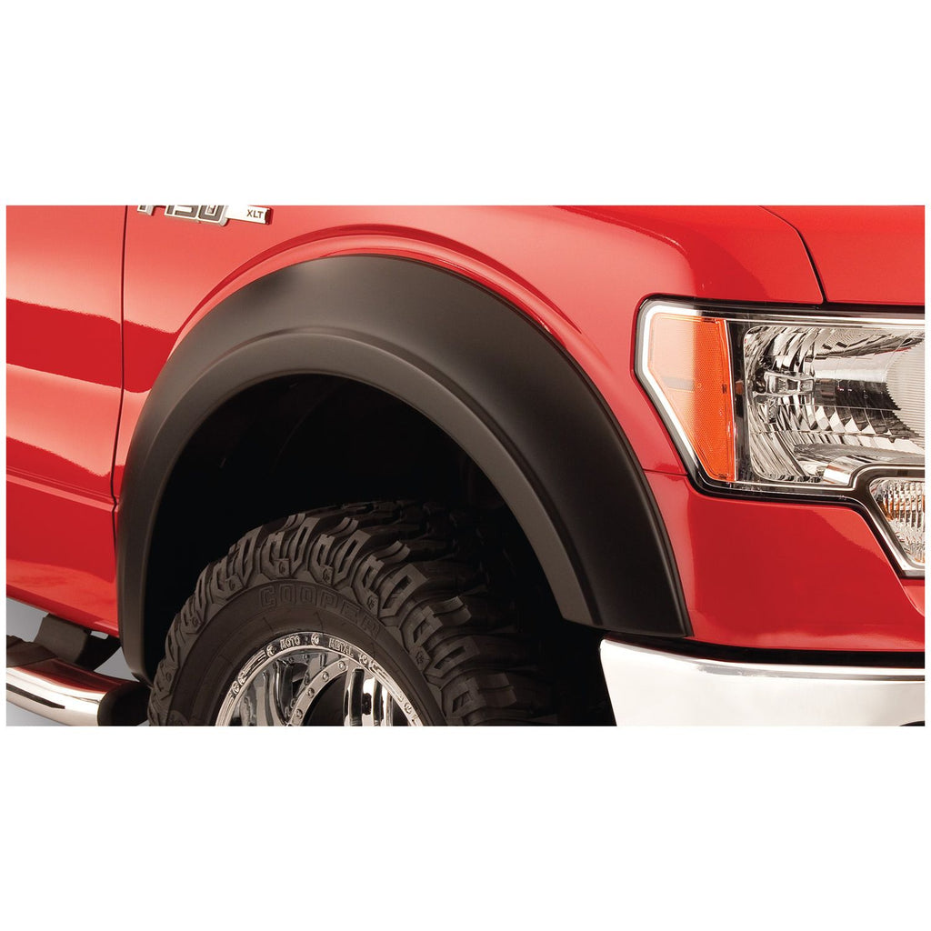 Bushwacker 60001-01 Black Extend-A-Fender Style Smooth Finish Front Fender Flares for 1972-1980 International Scout II