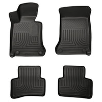 Husky Liners 99811 | Husky Liners Front & 2nd Seat Floor Liners, Fits 08-13 MERCEDES C-CLASS FRONT & 2ND SEAT WEATHERBEATER FLOOR LINERS BLACK