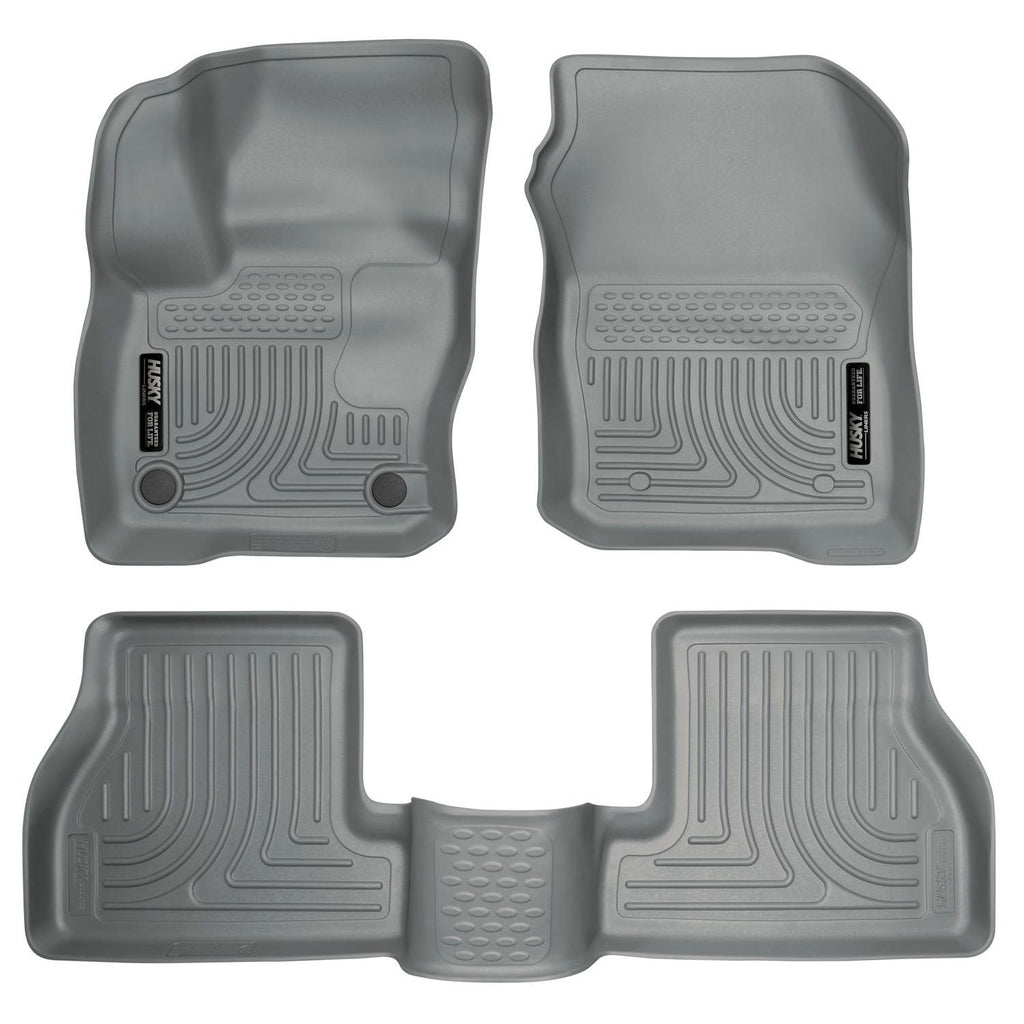 Husky Liners 99772 | Husky Liners Front & 2nd Seat Floor Liners, Fits 16-17 FOCUS S/SE/SEL/ST/TITANIUM WEATHERBEATER SERIES GREY