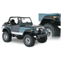 Bushwacker 10910-07 Black Jeep Cutout Style Textured Finish 4-Piece Fender Flare Set for 1956-1986 Jeep CJ5 CJ5A CJ6 CJ6A CJ7 Willys