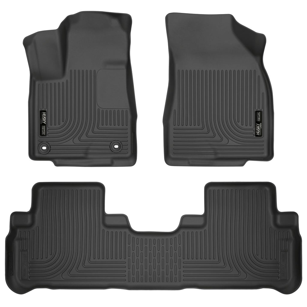 Husky Liners 99601 | Husky Liners Front & 2nd Seat Floor Liners, Fits 14-16 HIGHLANDER LE/LIMITED/XLE FRONT/2ND SEAT FLOOR LINERS BLACK