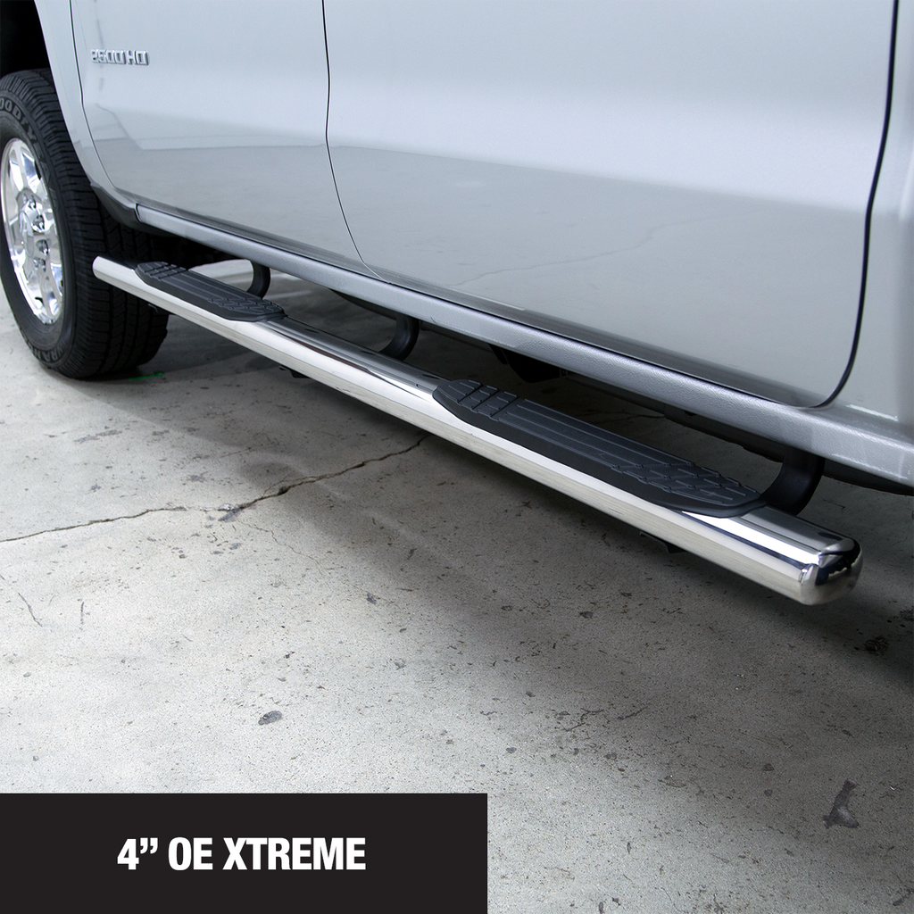 Go Rhino - 684415580PS - 4in OE Xtreme SideSteps Kit - 80in Long Stainless + Mounting Brackets